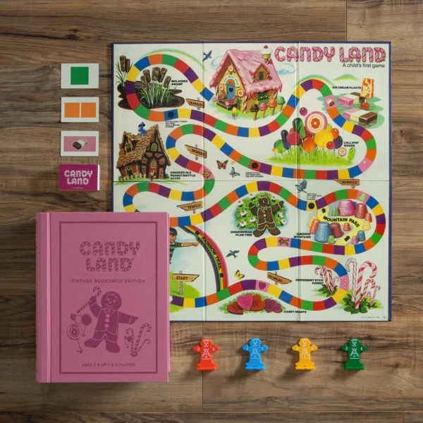 144ec54c797ca40d6cfee9e6c29ed93d Candy Land Fjölskylduspil Candy Land Vintage Bookshelf Edition